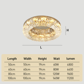 Modern Crystal Flush Mount Ceiling Light Ring Chandelier for Living Room