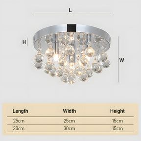 Modern Ceiling lights with Crystal Droplets, Chrome Finish