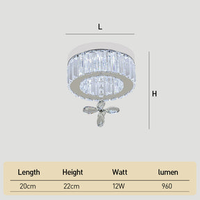 Modern Crystal Flush Mount Ceiling Light for Hallway and Bedroom