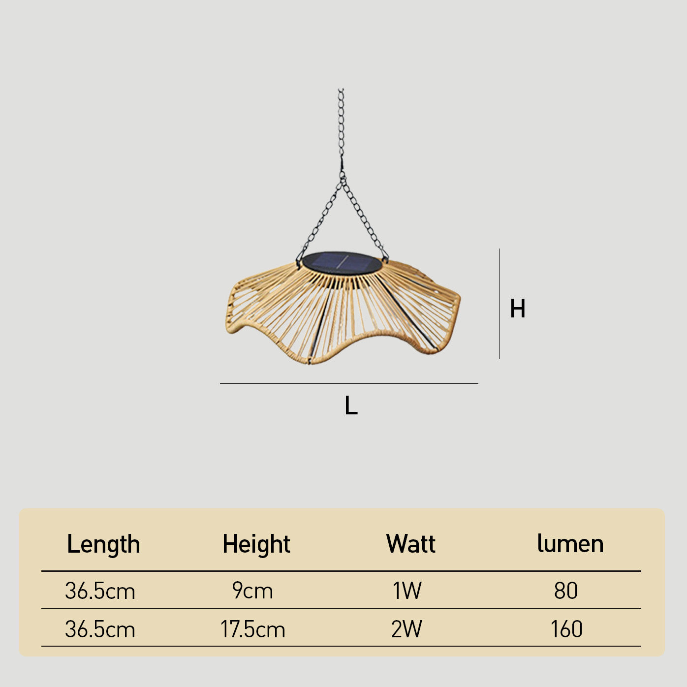 Outdoor Solar Wavy Woven Rattan Pendant Light for Patio Garden Gazebo