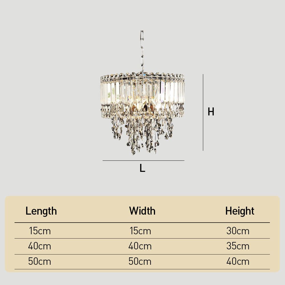 Luxury Pendant Lights Stainless Steel Crystal Chandelier For Living Room