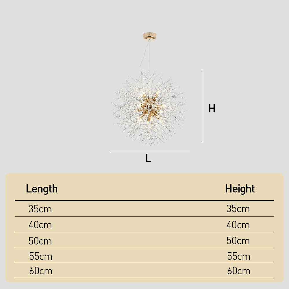 Modern Dandelion Chandelier Luxury Firework Pendant Light for Dining Room