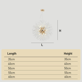 Modern Dandelion Chandelier Luxury Firework Pendant Light for Dining Room