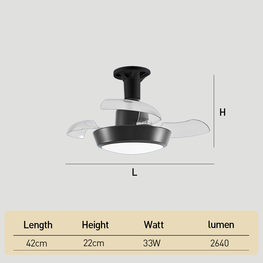 Minimalist 3-Blade Ceiling Fan with Lights for Dormitory Bedroom