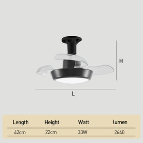 Minimalist 3-Blade Ceiling Fan with Lights for Dormitory Bedroom