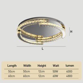 Luxury Stainless Steel Crystal Ceiling Lights LED Flush Mount Light