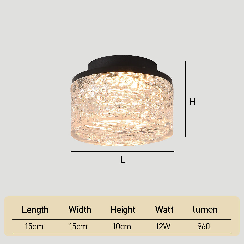 Modern Iron Water Ripple Resin Flush Ceiling Lights for Hallway