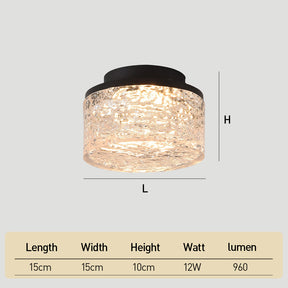Modern Iron Water Ripple Resin Flush Ceiling Lights for Hallway