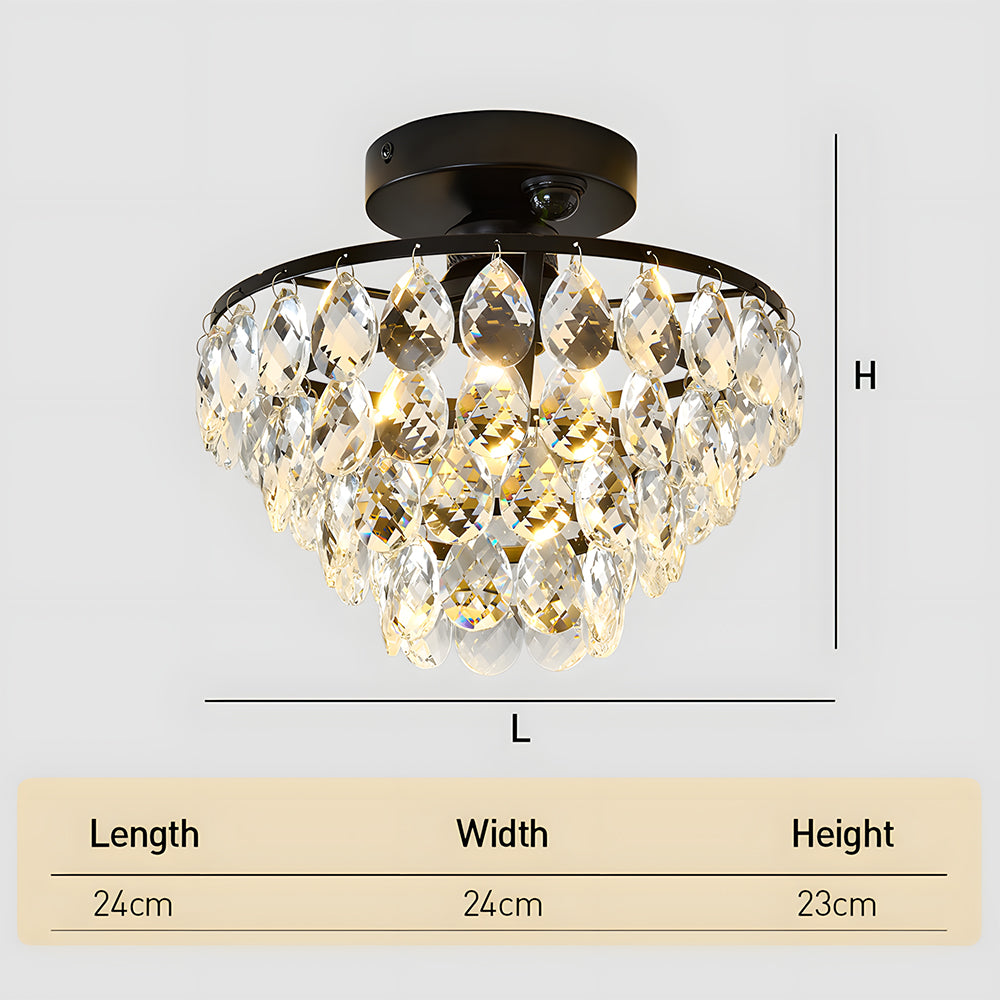 Crystal Semi Flush Mount Ceiling Lights for Hallway