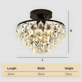 Crystal Semi Flush Mount Ceiling Lights for Hallway