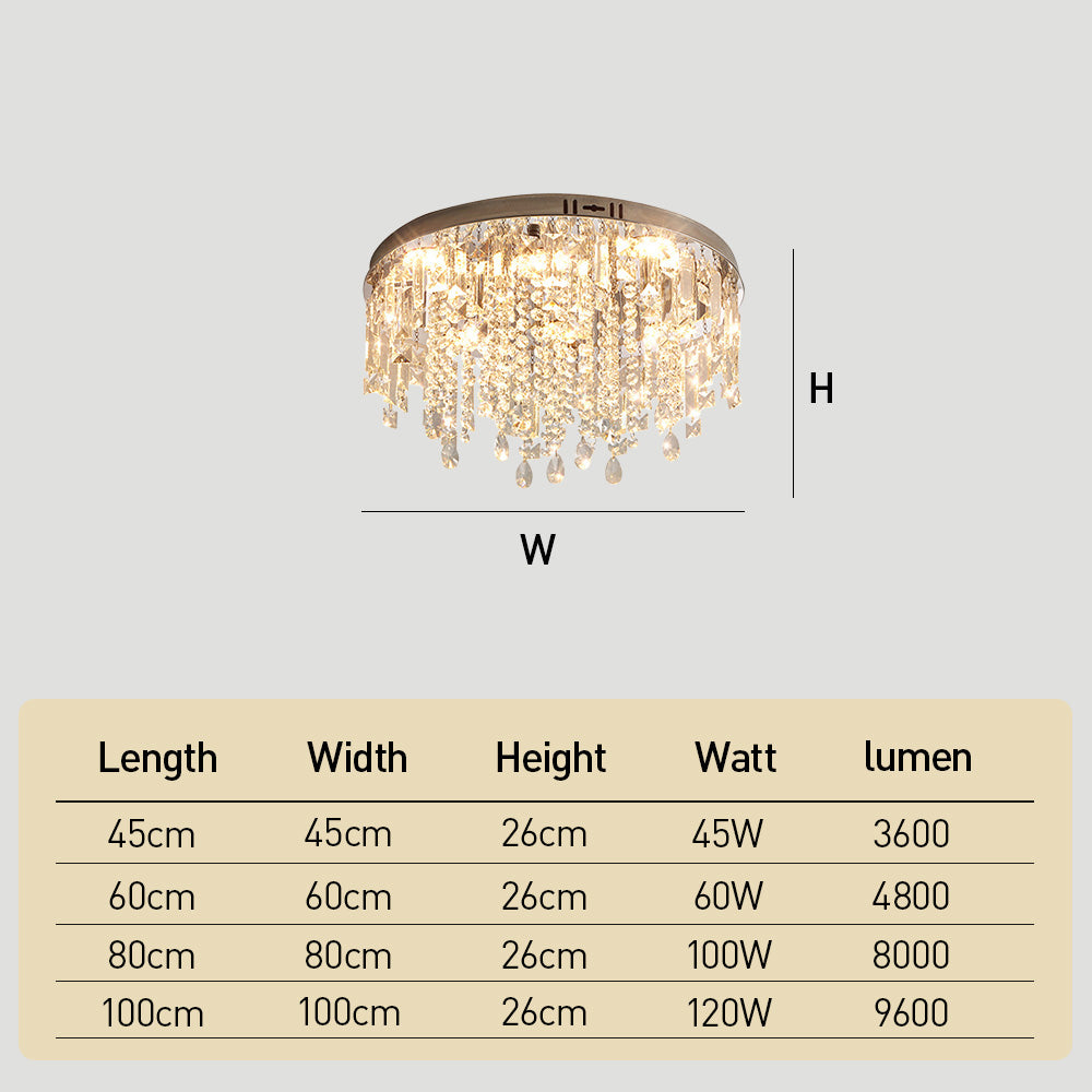 Modern Glam Crystal LED Ceiling Lights for Dining Room Lounge