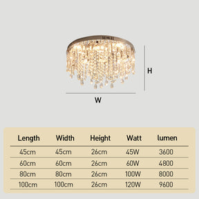Modern Glam Crystal LED Ceiling Lights for Dining Room Lounge