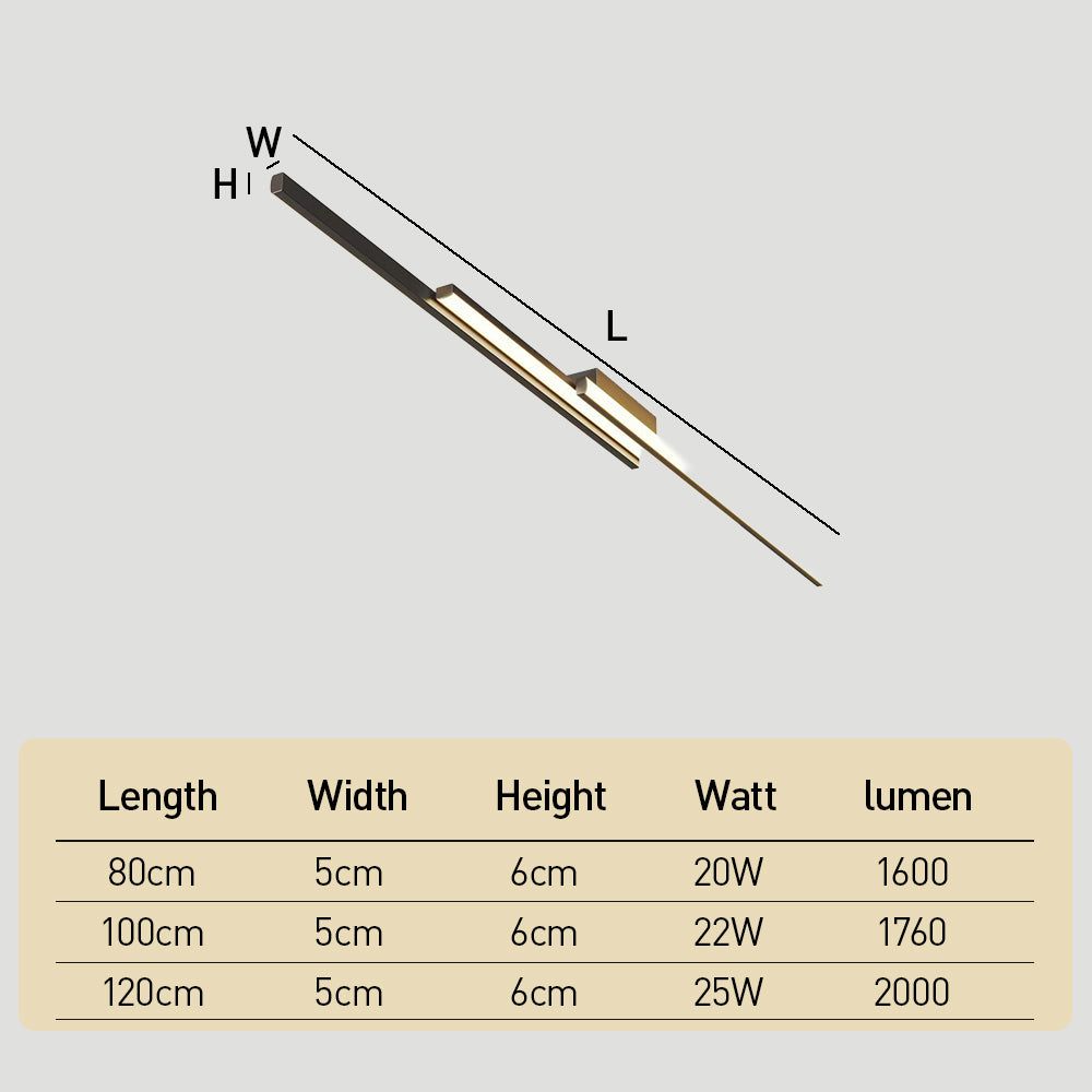 Modern Minimalist Linear LED Ceiling Lamp, Close-to-Ceiling Lights for Living room & Bedroom