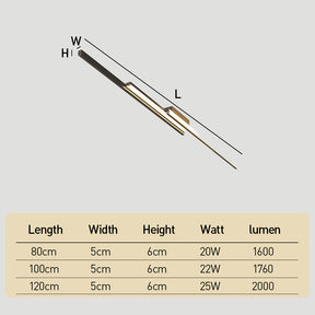 Modern Minimalist Linear LED Ceiling Lamp, Close-to-Ceiling Lights for Living room & Bedroom