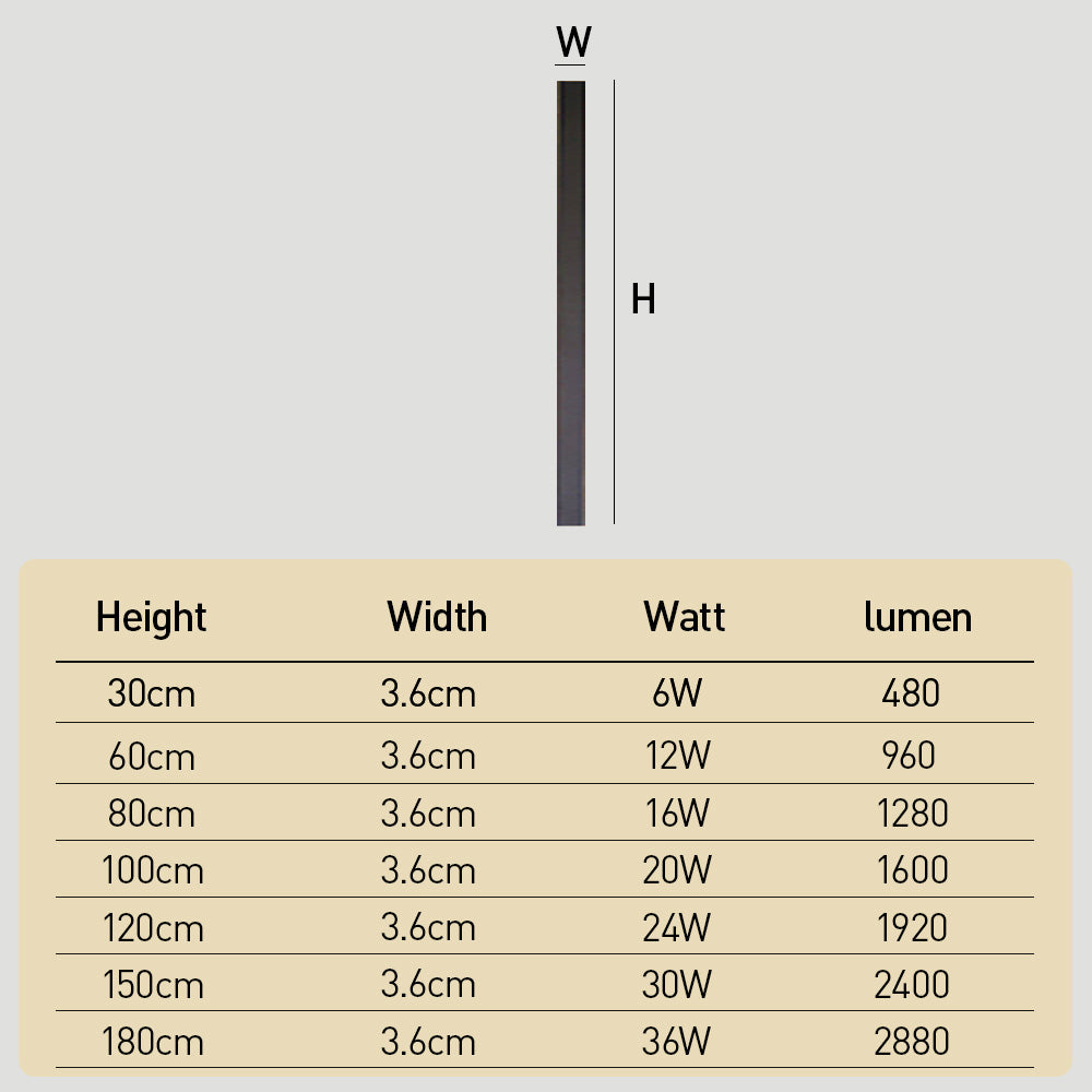 Modern Minimalist Black LED Linear Outdoor Wall Lamp
