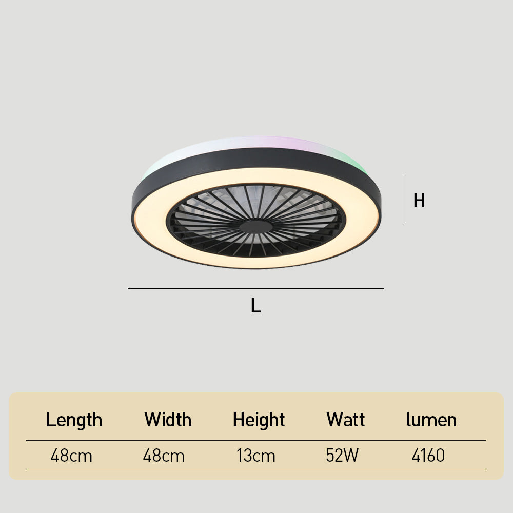 Modern LED 6-Speed Adjustable Ceiling Fan Light, Dimmable