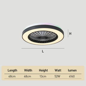 Modern LED 6-Speed Adjustable Ceiling Fan Light, Dimmable