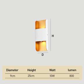 Geometric Rectangular Aluminium Outdoor Wall Lights for Hallway
