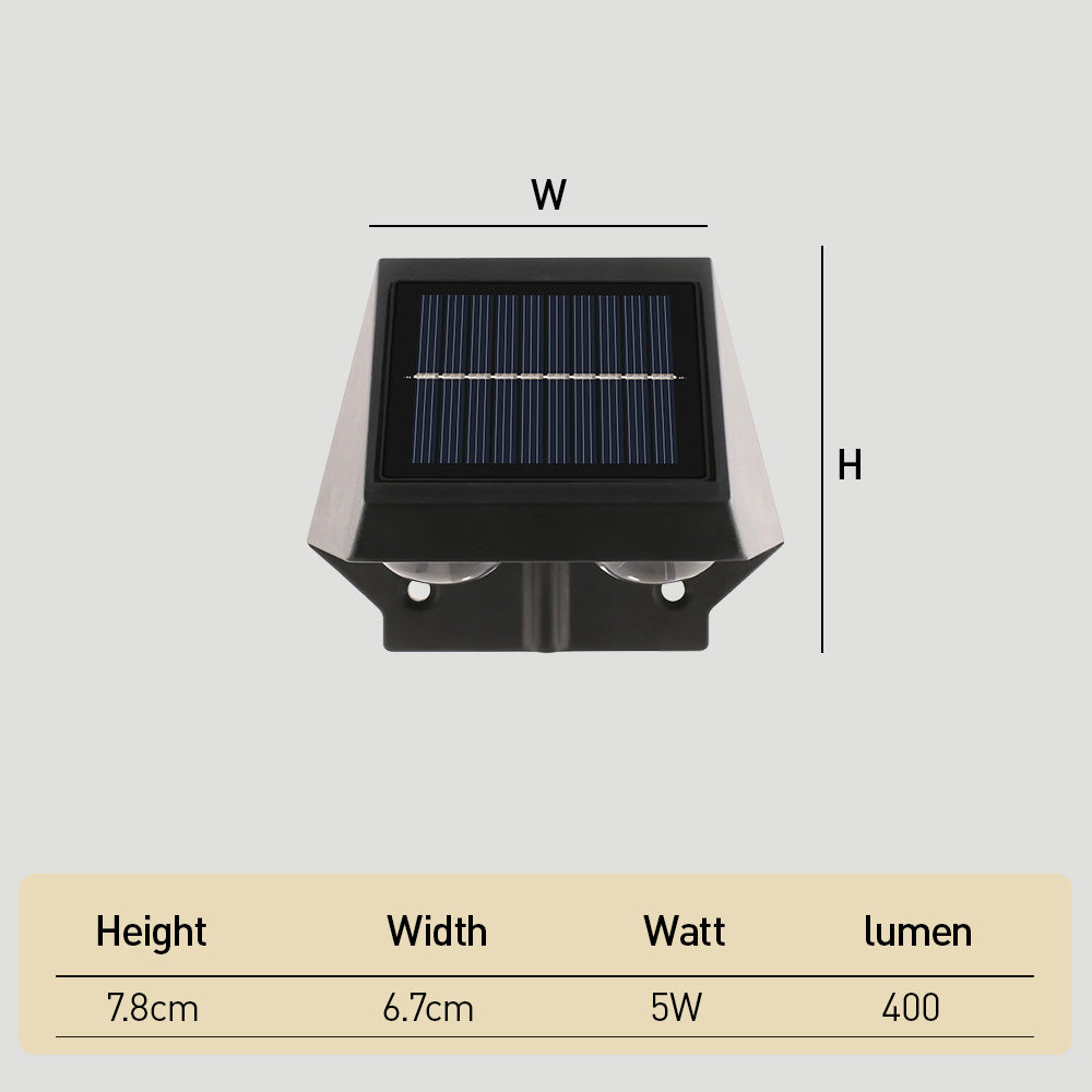 Minimalist Black IP65 Weatherproof Solar Powered Exterior Wall Lights, Dusk-to-Dawn