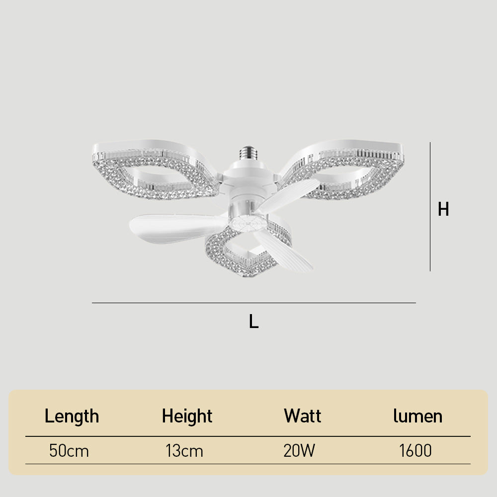 Modern Flush Silent Ceiling Fan with Light for Bedroom Living Room