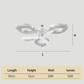 Modern Flush Silent Ceiling Fan with Light for Bedroom Living Room
