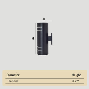 Cylindrical Aluminium Outdoor Wall Lights for Living Room
