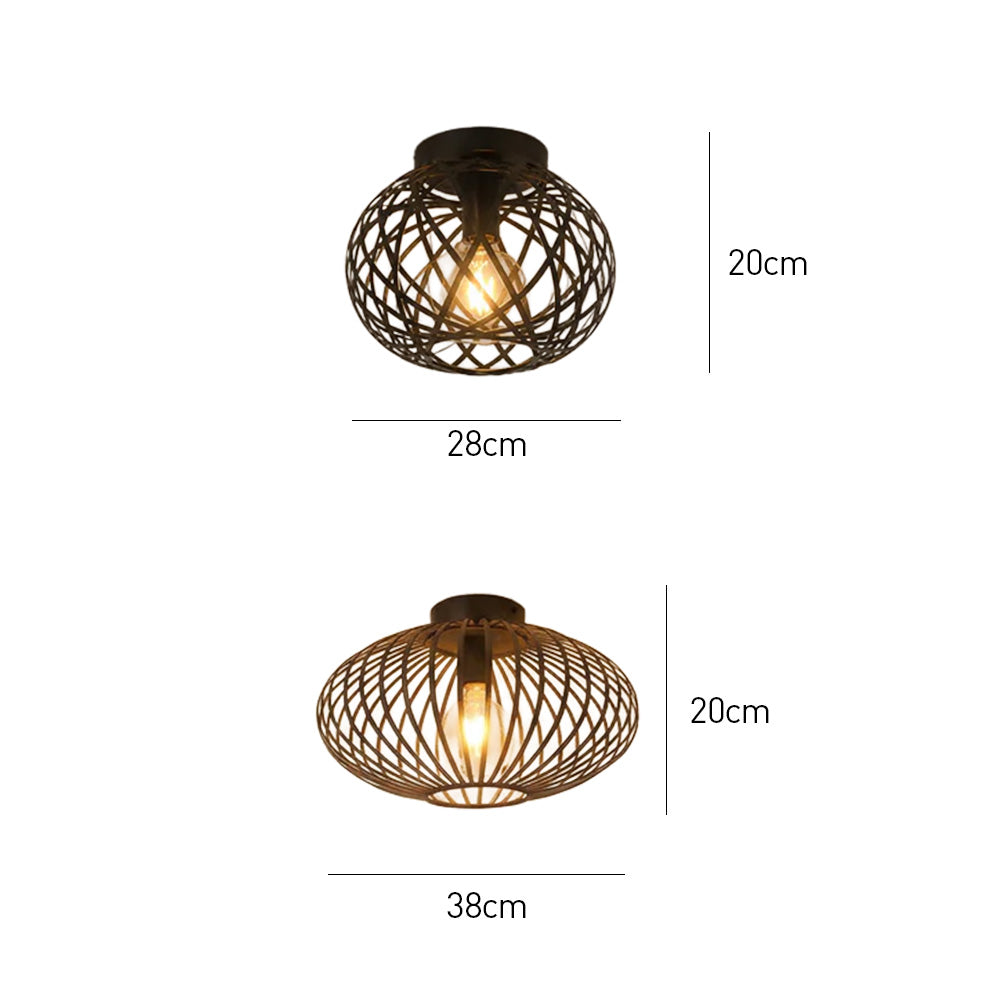 Vintage Industrial Metal Cage Ceiling Lights for Hallway Kitchen