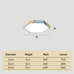 Modern Flush Mount Hexagonal LED Ceiling Lights for Hallway