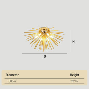 Sputnik Flush Mount Ceiling Lights for Bedroom Hallway Entryway