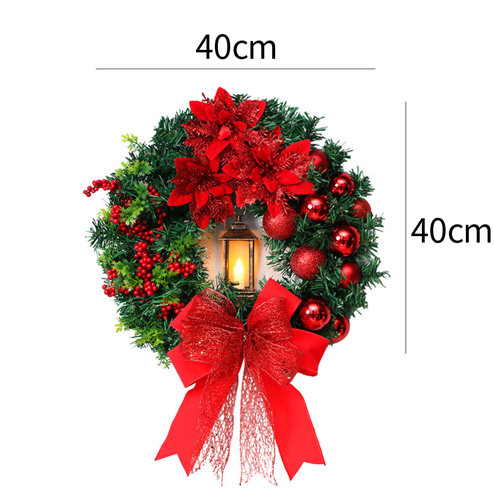 Refined Red Christmas Wreath Ornament With LED Christmas Lightings