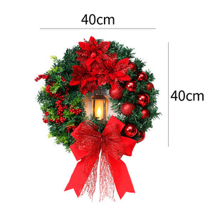 Refined Red Christmas Wreath Ornament With LED Christmas Lightings