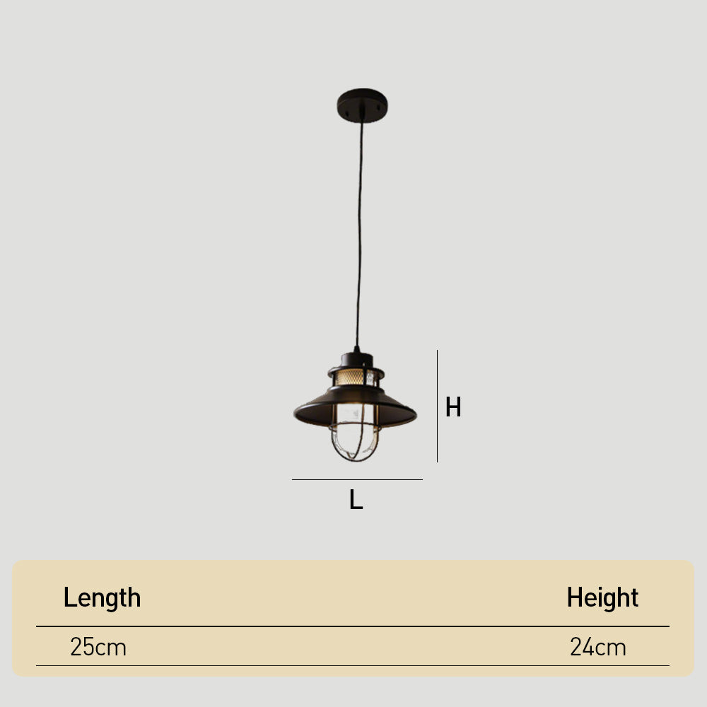 IP65 Waterproof Black Metal Cage Light Outdoor Pendant Lighting