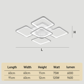 Modern Geometric Square LED Ceiling Lights for Office Bedroom