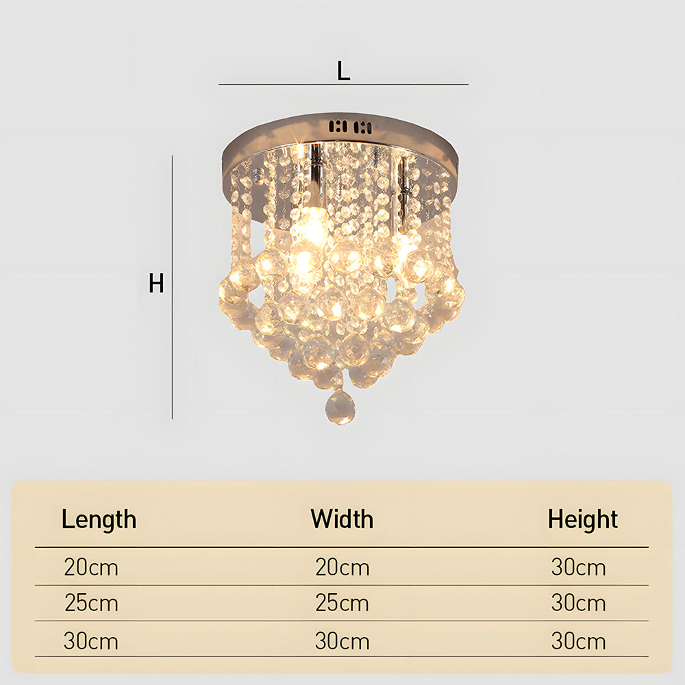 Crystal Chandelier Ceiling Light for Living Room in Silver