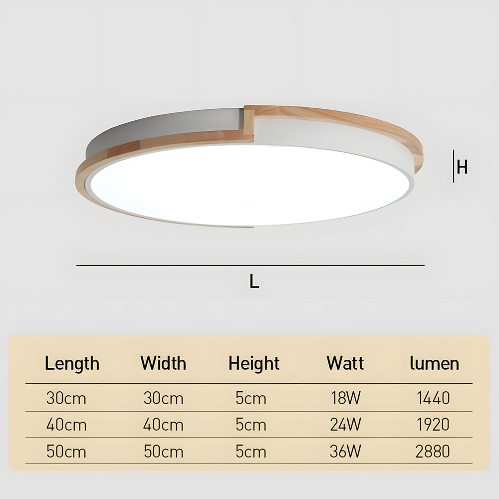 Contemporary Wood LED Flush Ceiling Lights For Bedroom
