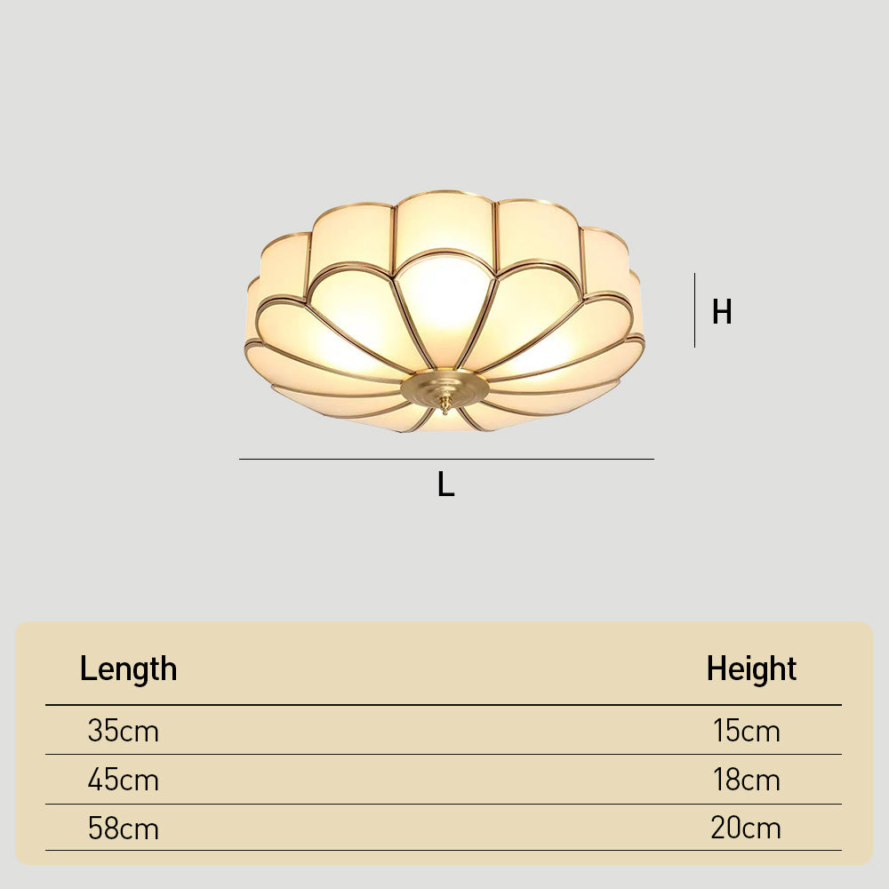 Art Deco Brass Frame Modern Ceiling Lights for Living room
