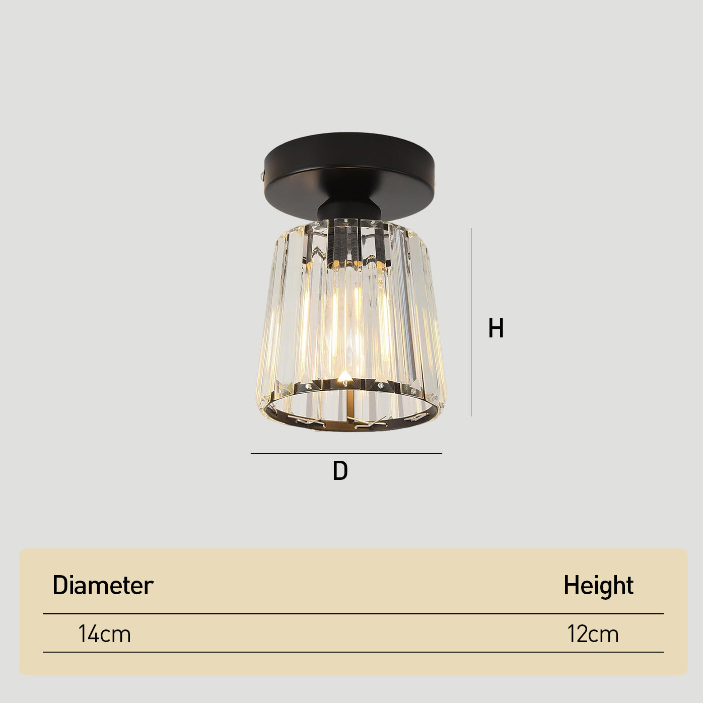 Minimalist Crystal Flush Mount Ceiling Lights for Bedroom Hallway