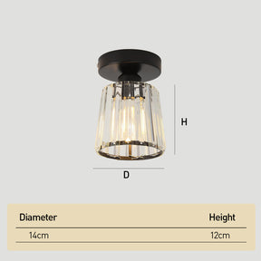 Minimalist Crystal Flush Mount Ceiling Lights for Bedroom Hallway