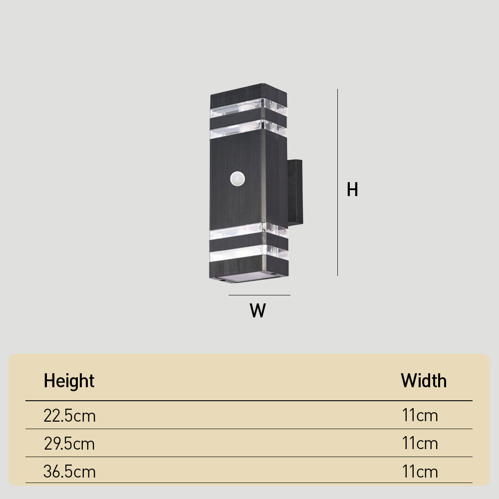 Modern Layered Outdoor Wall Lights with Optional PIR Sensor for Porch Patio