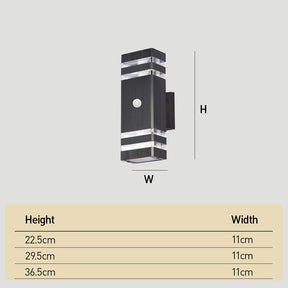 Modern Layered Outdoor Wall Lights with Optional PIR Sensor for Porch Patio