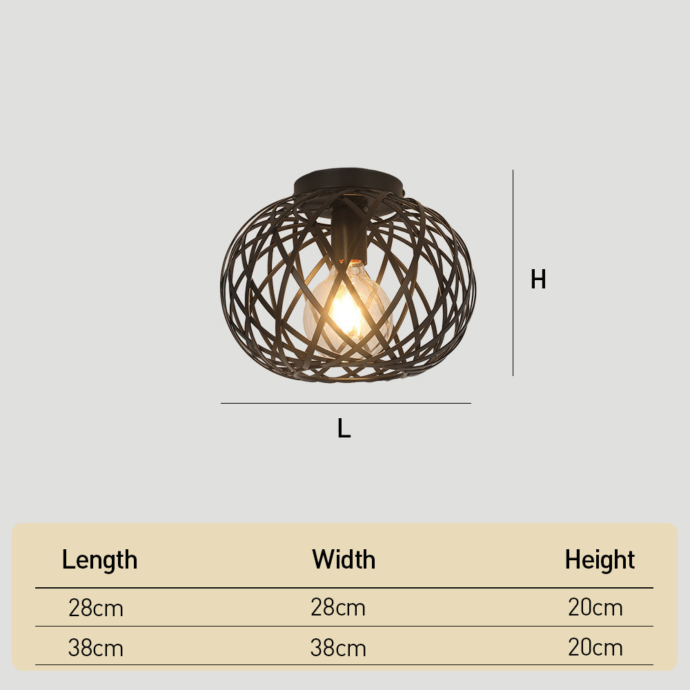 Vintage Industrial Metal Cage Ceiling Lights for Hallway Kitchen