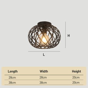 Vintage Industrial Metal Cage Ceiling Lights for Hallway Kitchen