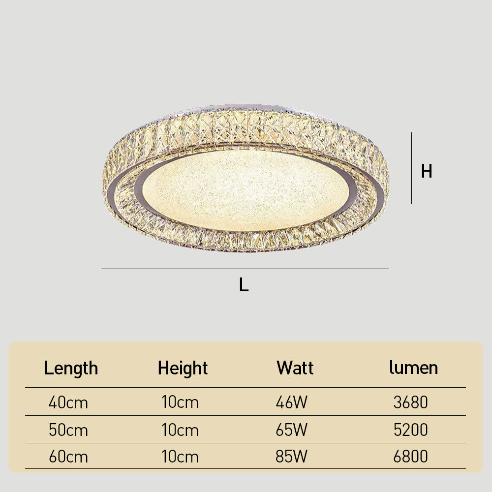 Luxury Crystal LED Ceiling Light Modern Round Chandelier for Living Room
