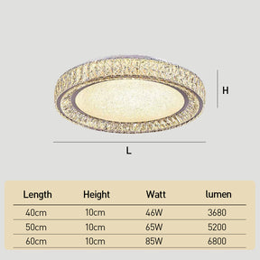 Luxury Crystal LED Ceiling Light Modern Round Chandelier for Living Room