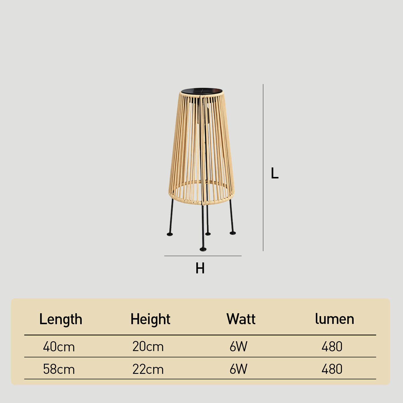 Outdoor Waterproof Solar Rattan Floor Lamps for Patio Garden Porch