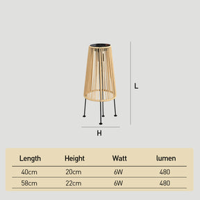 Outdoor Waterproof Solar Rattan Floor Lamps for Patio Garden Porch