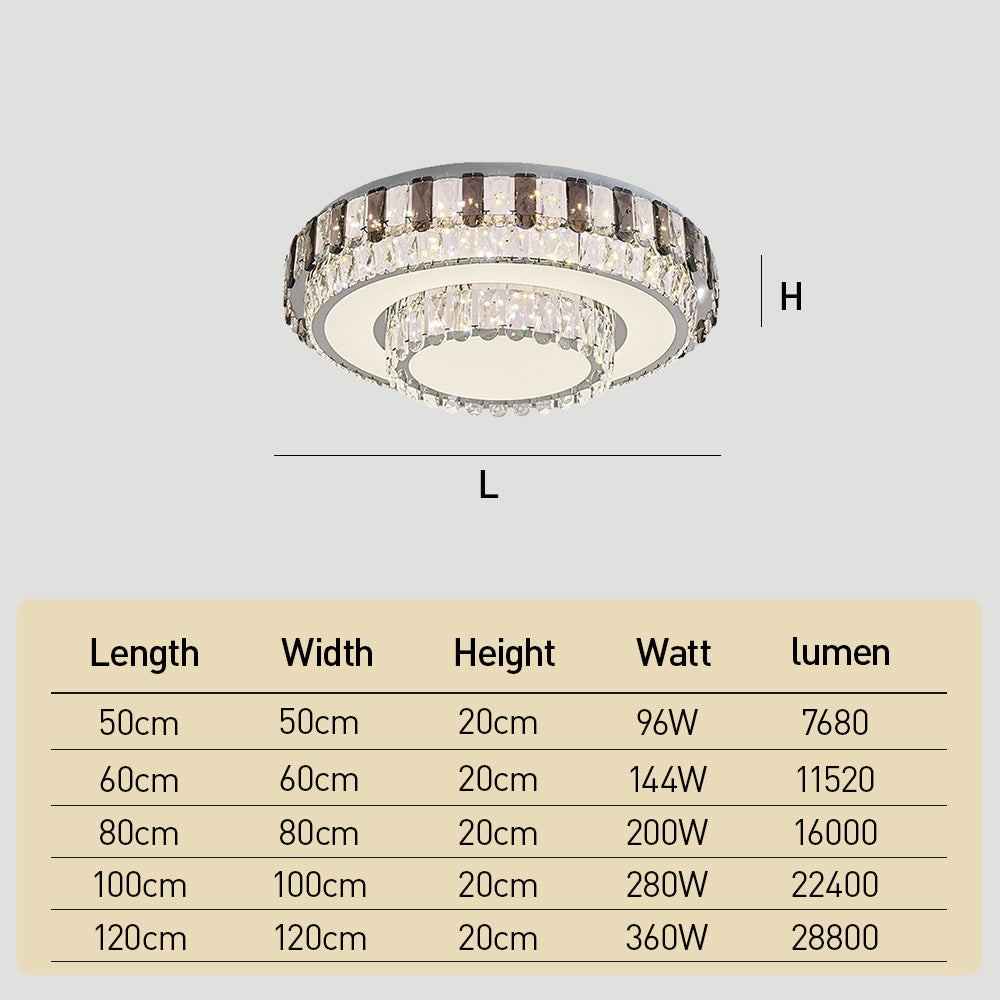 Modern LED Crystal Flush Mount Ceiling Lights Fixture for Dining Room Bedroom