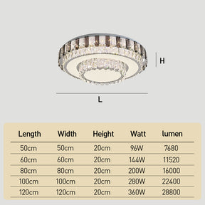 Modern LED Crystal Flush Mount Ceiling Lights Fixture for Dining Room Bedroom