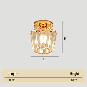 Modern Crystal Flush Mount Light Luxury Prism Ceiling Lamp for Hallway