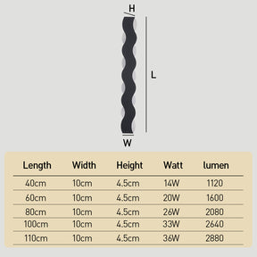Modern Wave LED Outdoor Wall Lamp Waterproof exterior wall lights in Black for Garden Courtyard